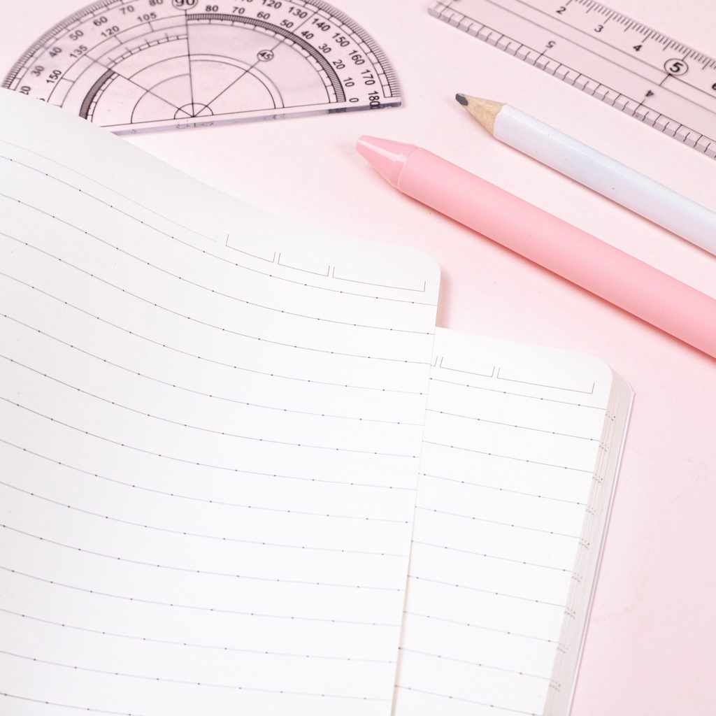 Vở may dán gáy Lined 80 / 120 / 200 trang khổ B5 Klong 840 / 841 / 842 - Sổ kẻ ngang có chấm bìa màu Pastel