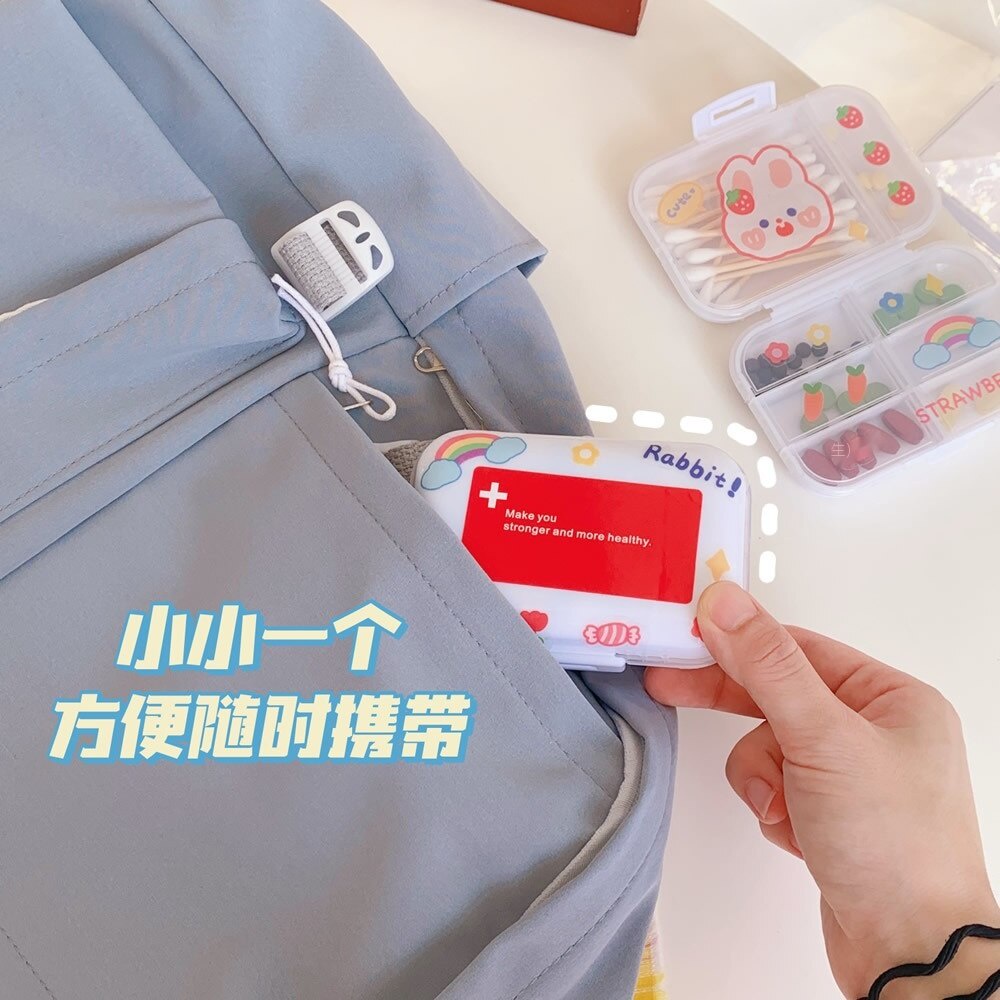 💖💖Hộp đựng thuốc Mini chia ngăn kiểu Nhật Bản tiện dụng mang đi du lịch