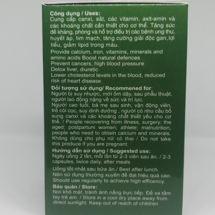 [MORIS] Viên Rau Chùm Ngây - Sức Khỏe Lý Tưởng (Date 2022)