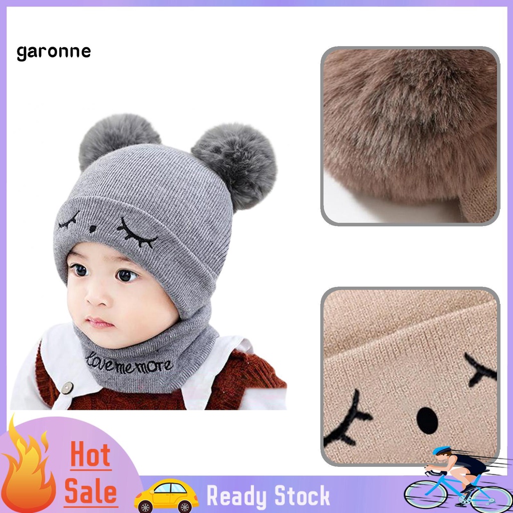 Bộ nón đội đầu hình tròn và khăn choàng bồng bềnh có quả banh lông thiết kế co giãn ấm áp cho nam và nữ dùng ngoài trời