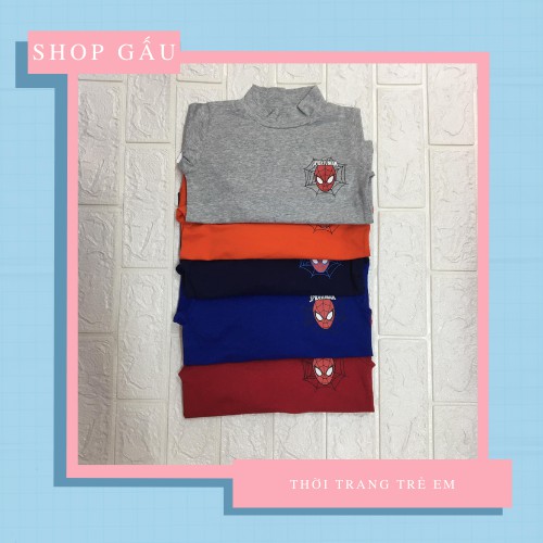 Áo Cổ 3 Phân- Áo Thu Đông Cotton Co Giãn In Hình Siêu Nhân Sờ Mềm Tay Cho Bé Trai 1-7T(Có 5 Màu)