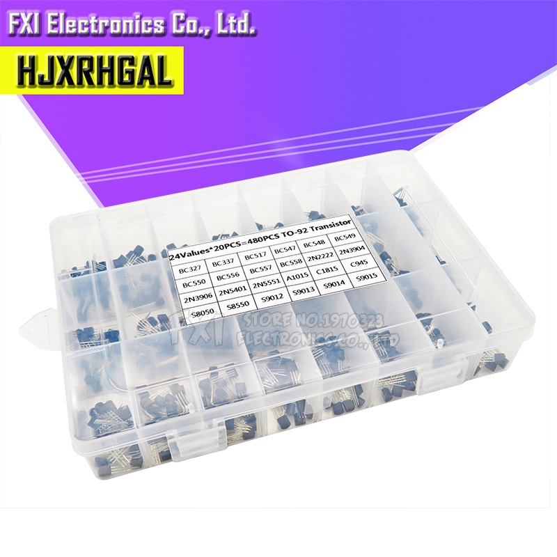 Bộ Linh Kiện Bán Dẫn 24Values TO-92 BC327 BC337 BC517 BC547 BC548 BC549 2N2222 3906 3904 5401 5551 C945 1015