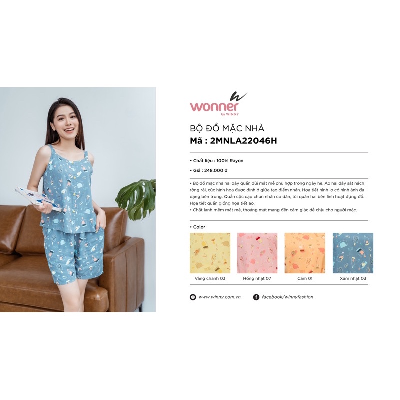BỘ MẶC NHÀ WONNER 2 DÂY QUẦN ĐÙI CHẤT LANH