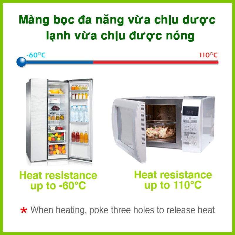 Màng bọc PE chấm đứt 50m (L) (Tặng thêm màng bọc 30m) MyJae