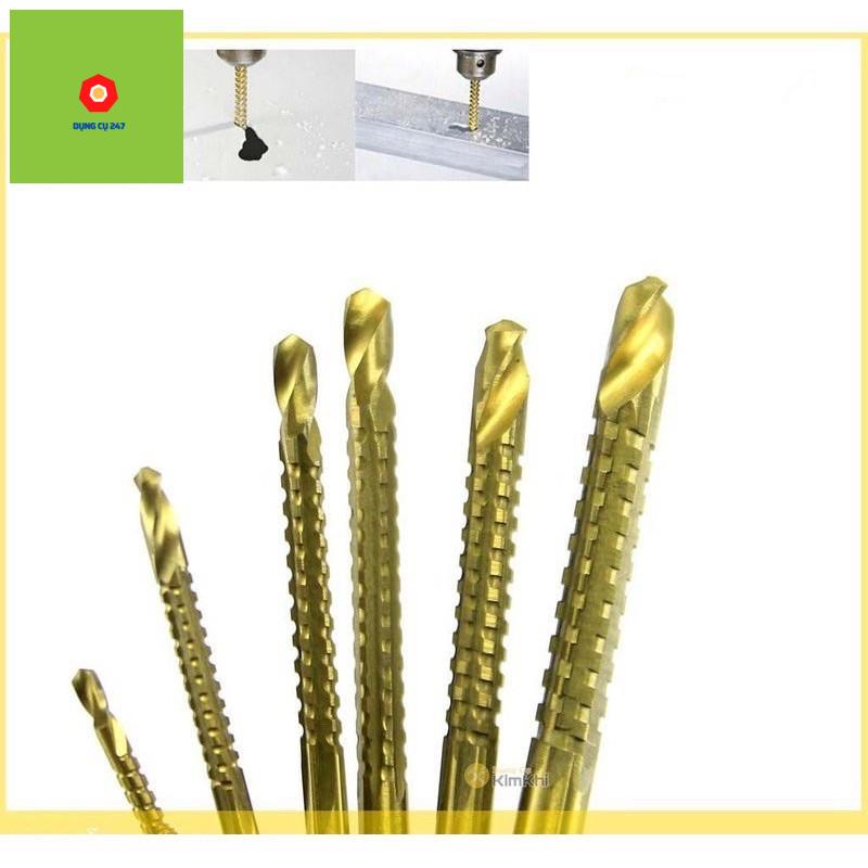 Bộ 6 mũi khoan cưa,mũi khoan khoét rãnh phủ Titanium
