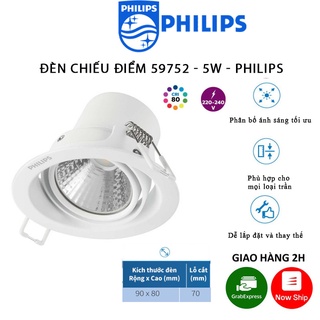 Đèn Âm Trần Philips LED 59752 KYANITE D70 5W - Ánh Sáng Vàng/Trung Tính - Bảo Hành 2 Năm (1 Đổi 1)