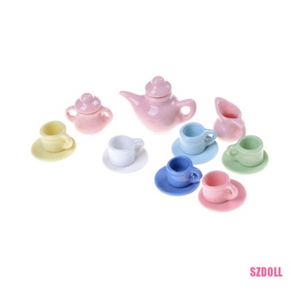 Bộ ấm tách trà mini bằng sứ tỉ lệ 1:12 dành cho nhà búp bê szdoll6