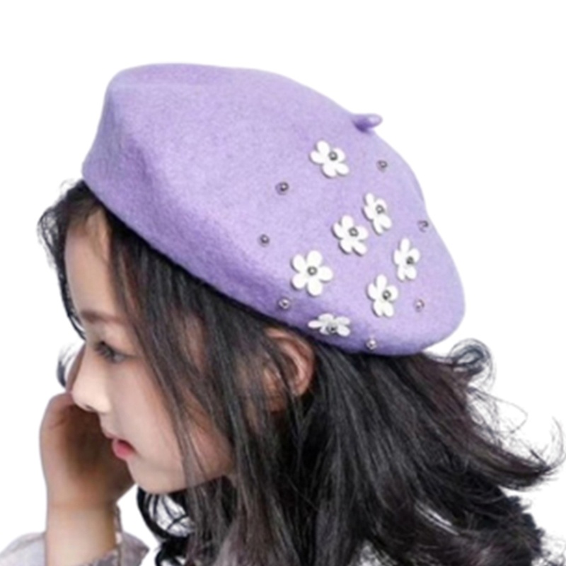 Children's versatile pearl flower beret