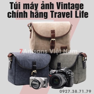 Hình ảnh [FREESHIP] Túi máy ảnh Vintage cao cấp - Chính hãng Tralvel Life - Nhỏ gọn - Túi đựng máy ảnh thời trang cổ điển chính hãng