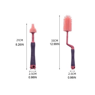 Cọ rửa bình silicon 3 Chi tiết (cọ bình, cọ núm ti và cọ ống hút)