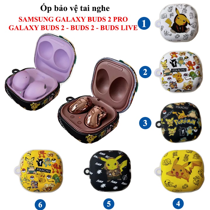 Ốp nhựa cứng Pokemon tai nghe Samsung Galaxy Buds 2 Pro/Buds Pro/Buds2/Buds Live