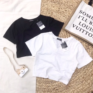 Áo croptop cổ tim cao cấp