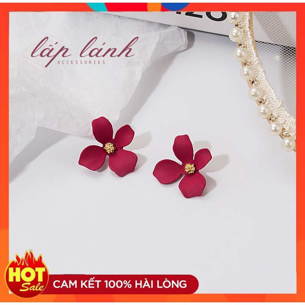 [HOT] BÔNG TAI KHUYÊN TAI HÌNH HOA 4 CÁNH ĐỦ MÀU PHONG CÁCH THỜI TRANG CÁ TÍNH NỔI BẬT222BT084