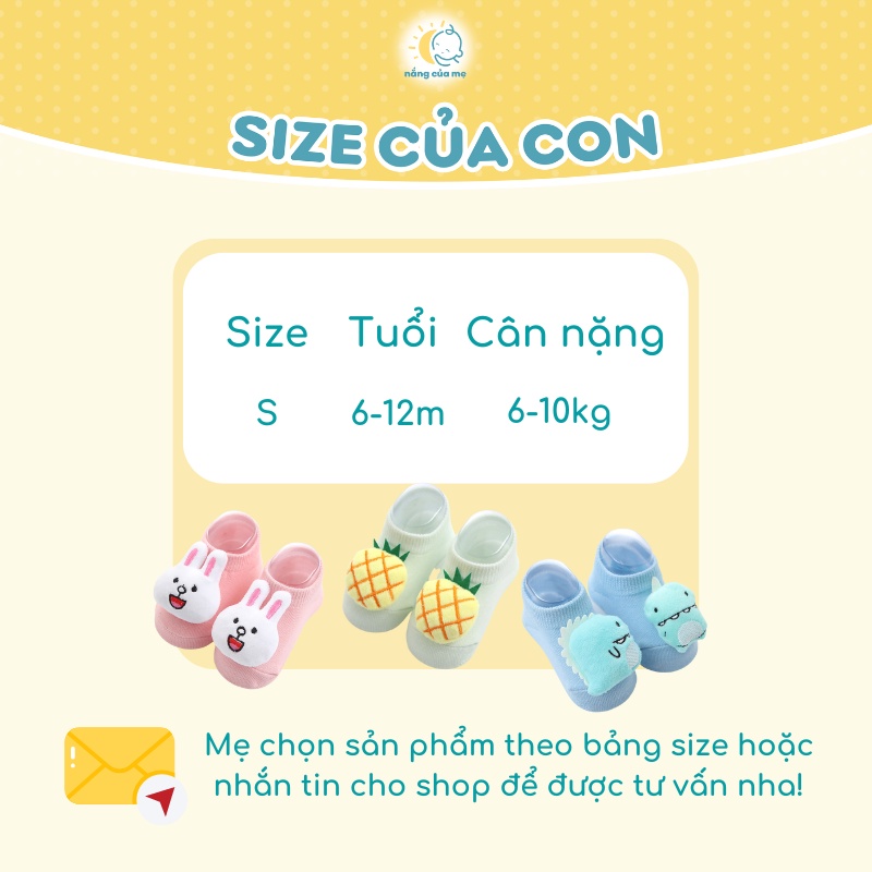 Tất Chống Trượt Thú Bông Nắng Của Mẹ cho bé 6-10kg loại cao cấp dày dặn  _ BONGPEE