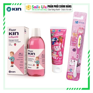 COMBO Flour KIN & POLI Robocar - Chăm Sóc Răng Miệng Cho Bé
