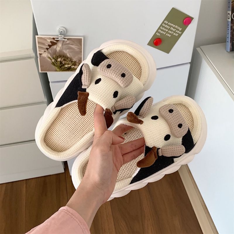 Dép Bông Nữ Bò Sữa Siêu Rễ Thương