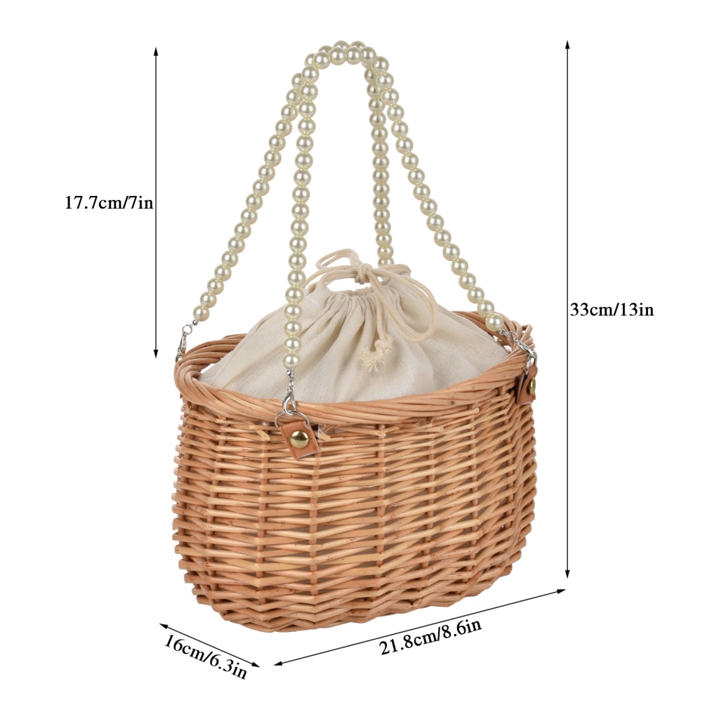 Lều Cắm Trại / Dã Ngoại Chất Lượng Cao Giỏ Mua Sắm Bằng Rơm Tổ Chức Thực Phẩm Màu Đỏ Rượu Sâm Panh Phong Cách Mới