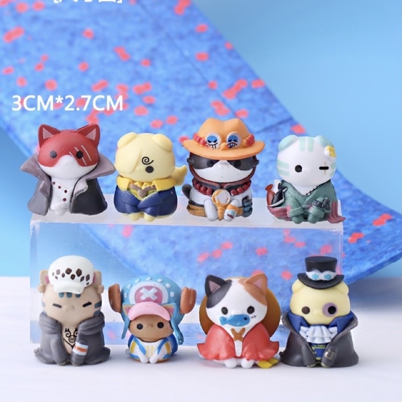 mô hình One Piece - mô hình Mèo One Piece chibi (Có clip, ảnh thật) Fx Anime Luffy Zoro Sanji Ace Sabo Nami Robin Choper