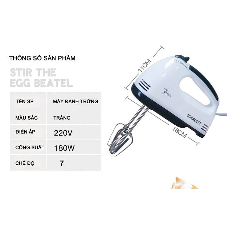 [Hot] Máy Đánh Trứng Mini Cầm Tay 7 Tốc Độ Công Suất 180W