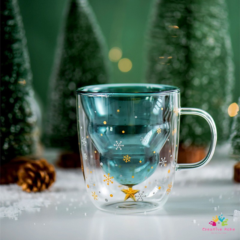 Cốc nước cây thông Noel 300ml trang trí Giáng sinh