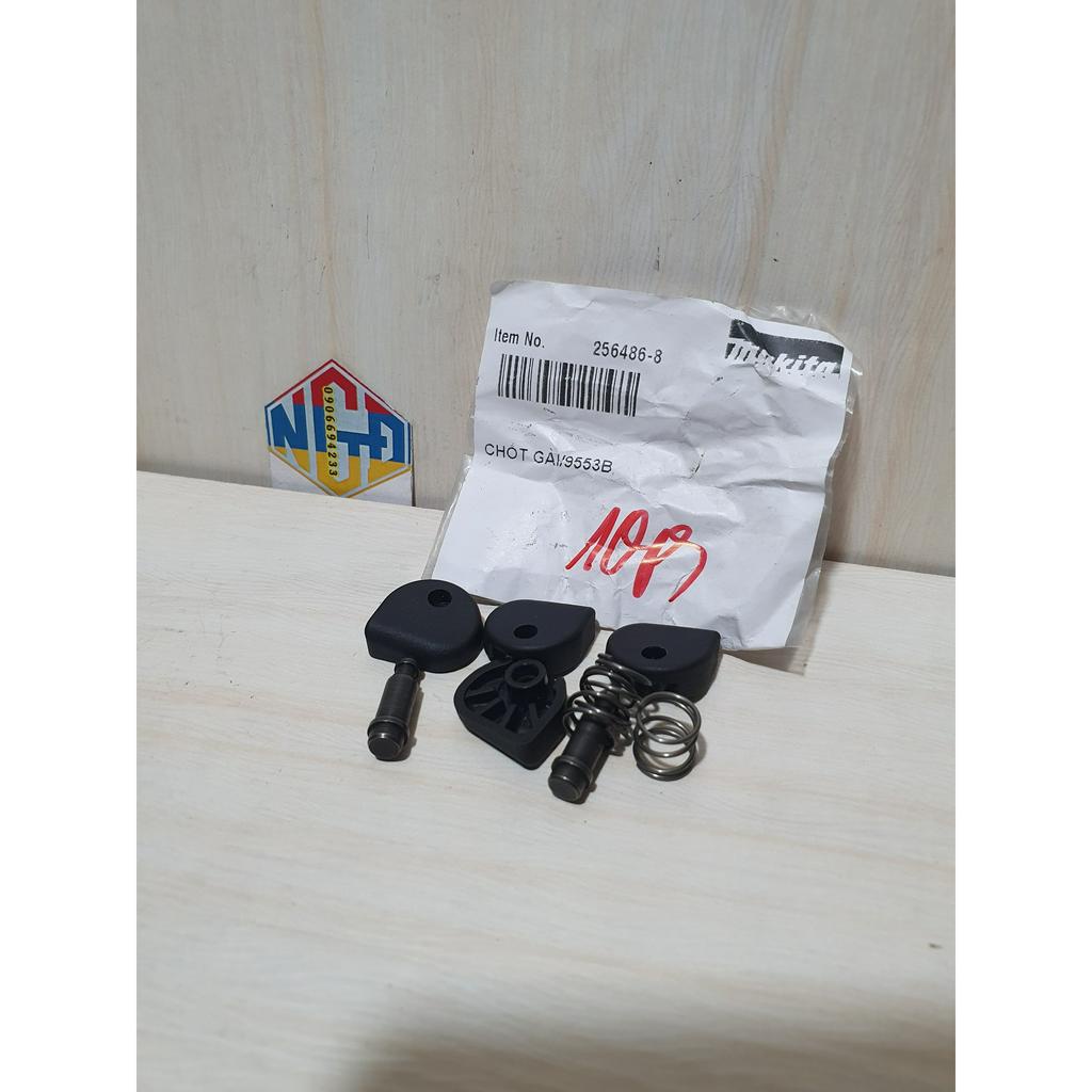 Cụm chốt hãm mở đá máy mài 100mm Makita 9553 9556 9558