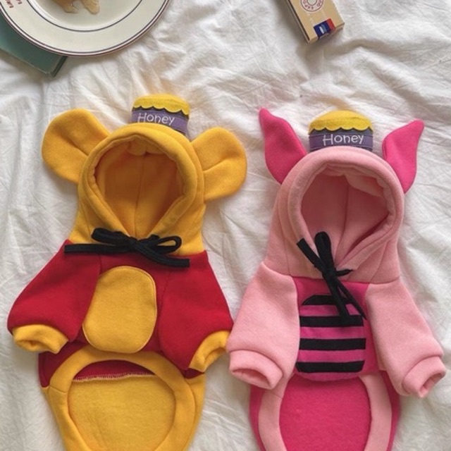 Áo nỉ hoodie cho chó mèo có mũ honey