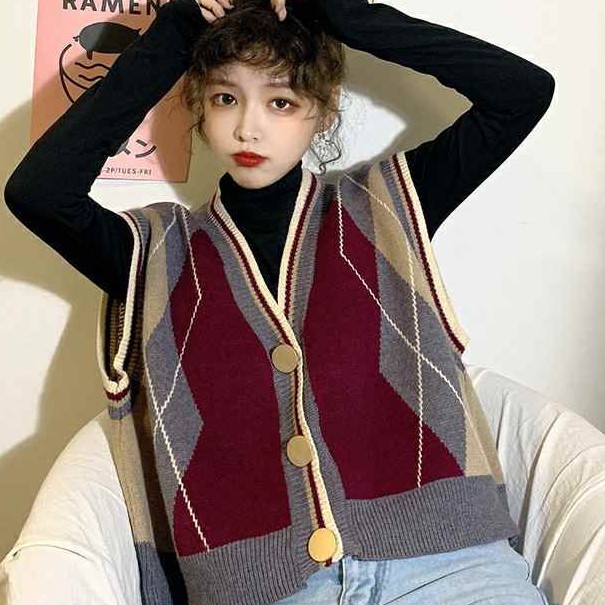 Korean fashion V-neck knitted cardigan women's jacket | BigBuy360 - bigbuy360.vn