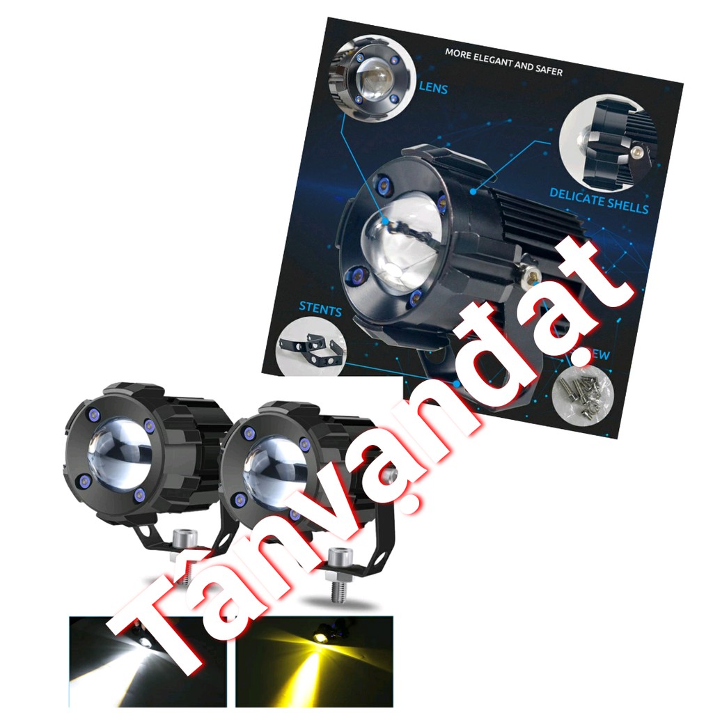 Bóng Đèn led bi cầu mini trợ sáng TD35 thiết kế thể thao 2 màu Vàng Trắng