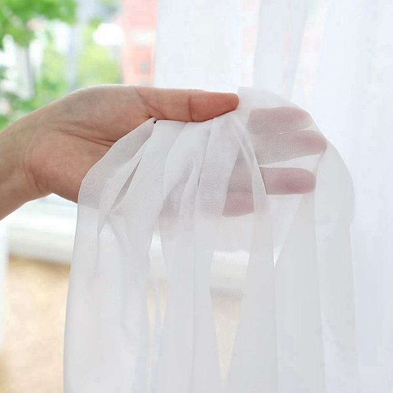 Set 4 Rèm Cửa Sổ 84 Inches Màu Trắng Bằng Vải Voan Trang Trí Phòng Khách / Phòng Ngủ