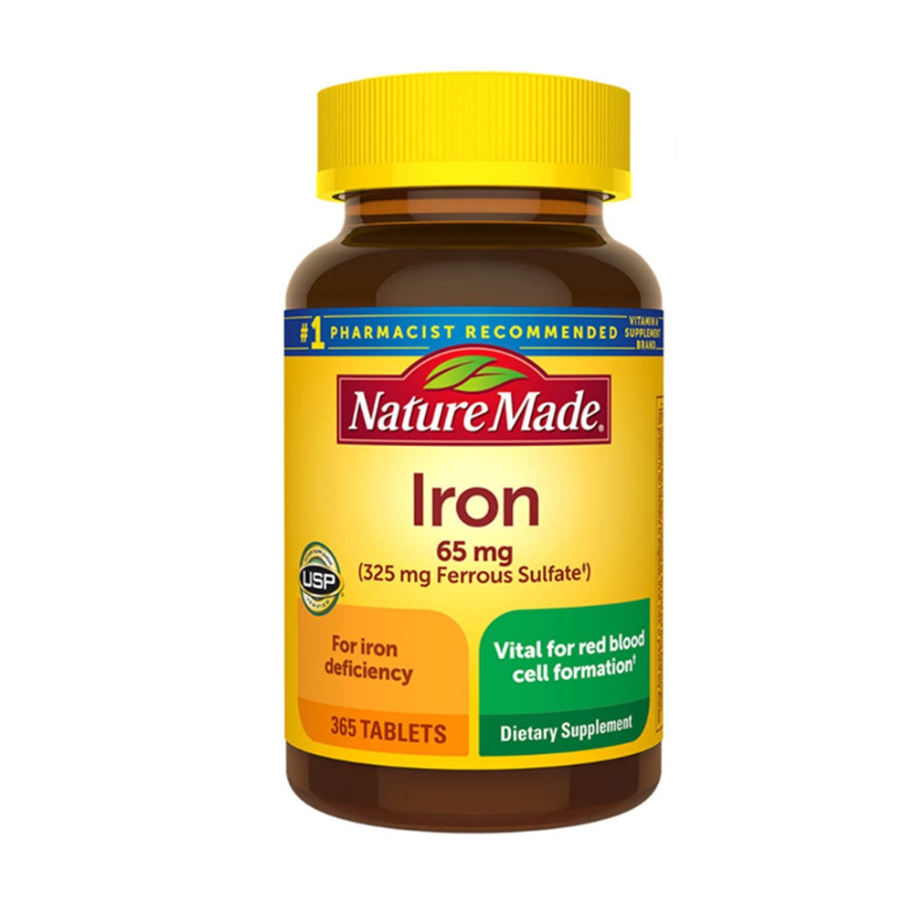 Viên uống bổ sung sắt Nature Made Iron 65mg 365 viên của Mỹ