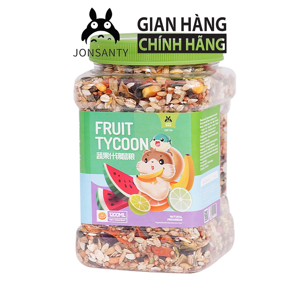 Thức ăn chuột hamster hãng JONSANTY đồ ănngũ cốc rau củ trái cây thảo mộc cho hamster hộp 1200ml cst114
