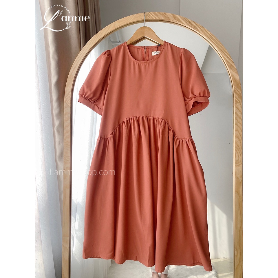 Váy bầu đẹp Petit kiểu babydoll chất lụa mềm, kiểu dáng trẻ trung thoải mái by LAMME