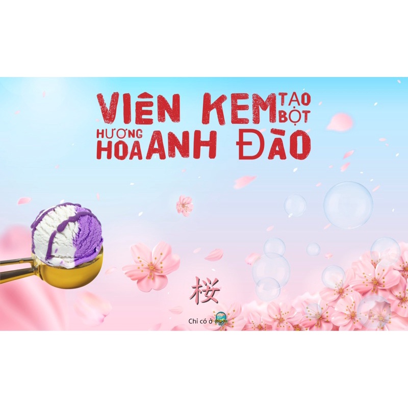 Viên kem tạo bọt bồn tắm bồng bềnh hương HOA ANH ĐÀO nhiều bọt mềm da, bubble scoop, 80, 160, 240 gram