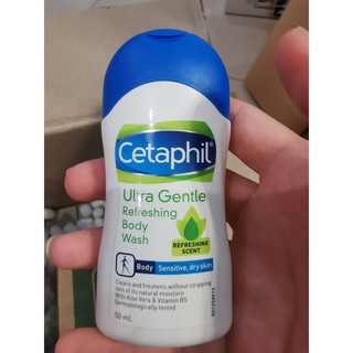 Sữa Tắm Cetaphil Ultra Gentle Refreshing Body Wash 50ml Cho Da Nhạy Cảm Size Mini