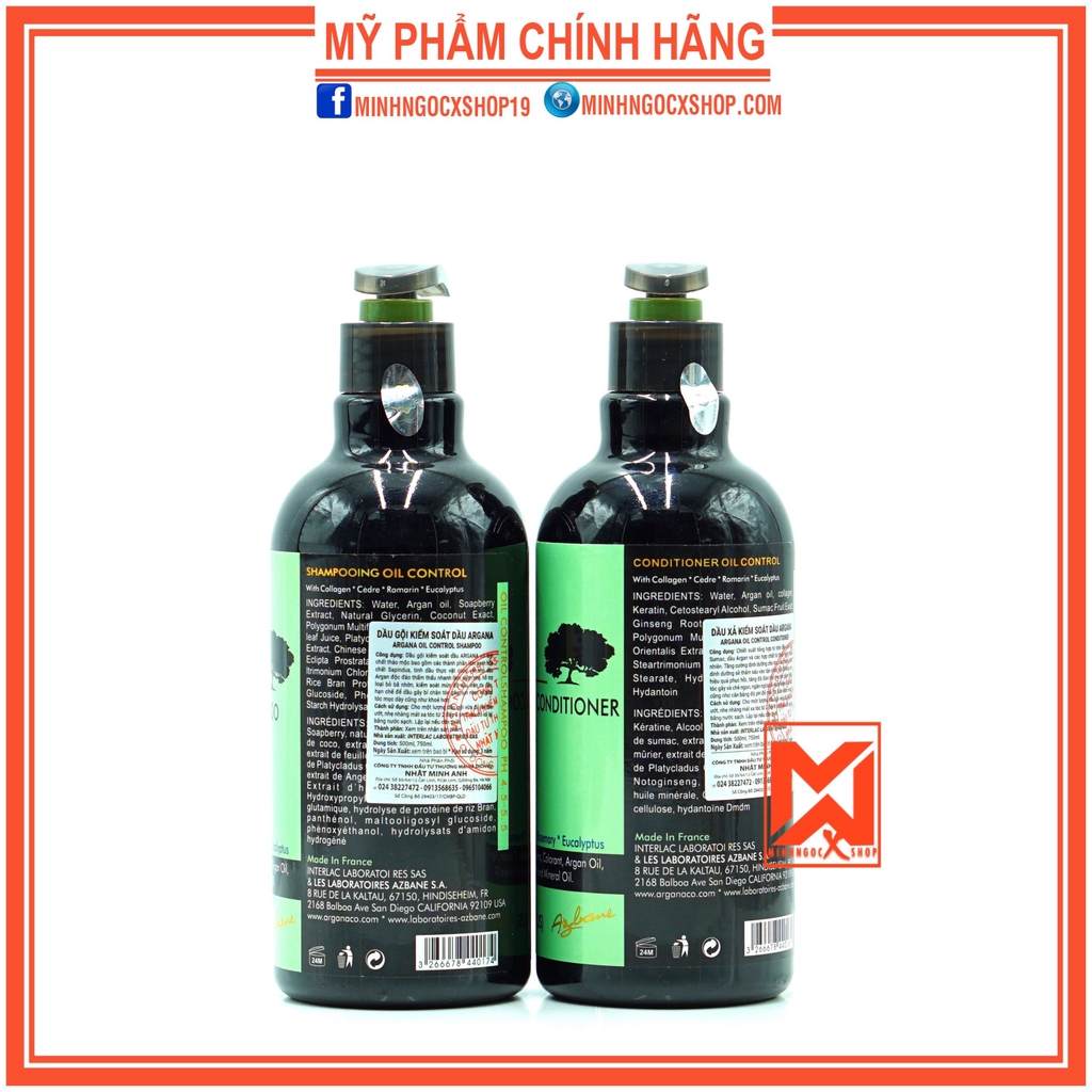 ✅[ ARGANA ] DẦU GỘI XẢ KIỂM SOÁT DẦU ARGANA OIL CONTROL 500ML CHÍNH HÃNG