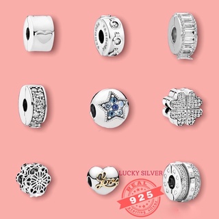 Sale 50% hạt charm clip bấm bạc s925 cao cấp - charm chặn bạc -charmclip