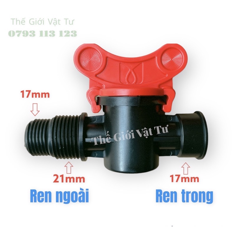 VAN KHÓA KHỞI THUỶ REN TRONG 17MM RA REN NGOÀI 17-21MM