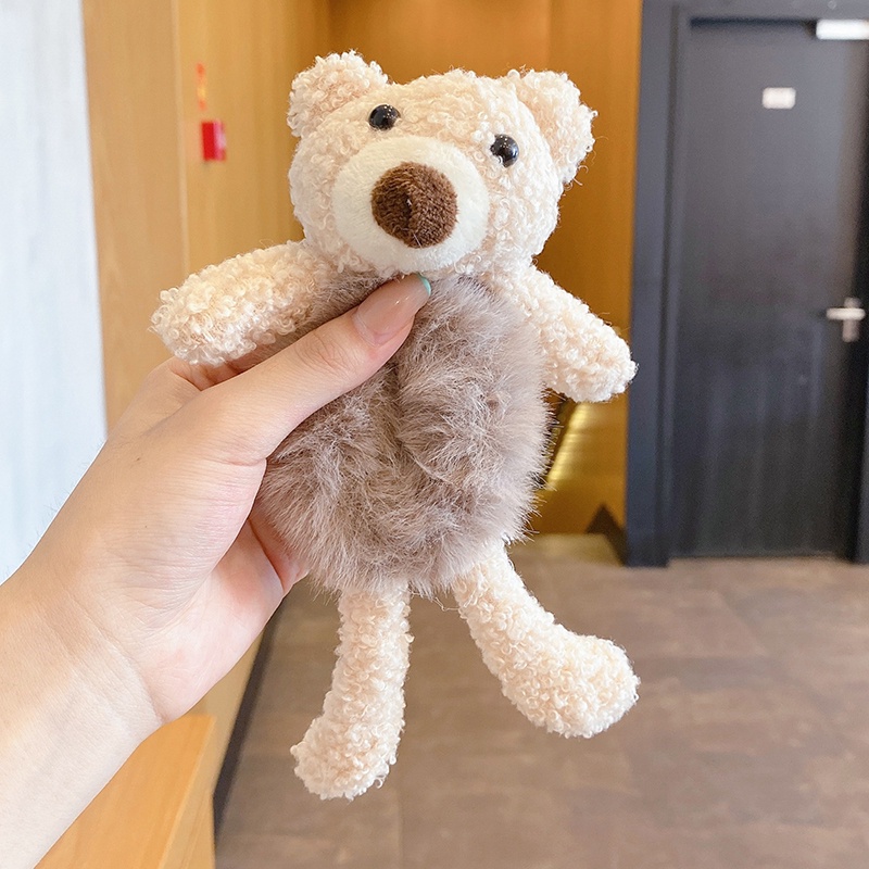 Dây Buộc Tóc Cao Su Bọc Vải Lông Hình Gấu Dành Cho Nữ