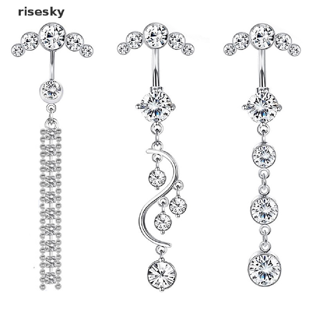 1 Khuyên Rốn Hình Cánh Bướm / Trái Tim / Giọt Nước Bằng Thép Không Gỉ ♨Trên đó