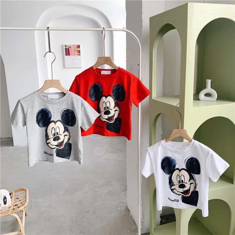 Combo 3 áo phông mickey  Áo cotton in hình chuột Mickey cho bé trai bé gái  Quần áo trẻ em