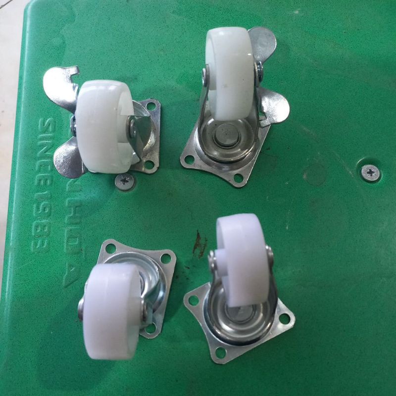 Bánh xe đẩy nhựa trắng đa năng 4cm