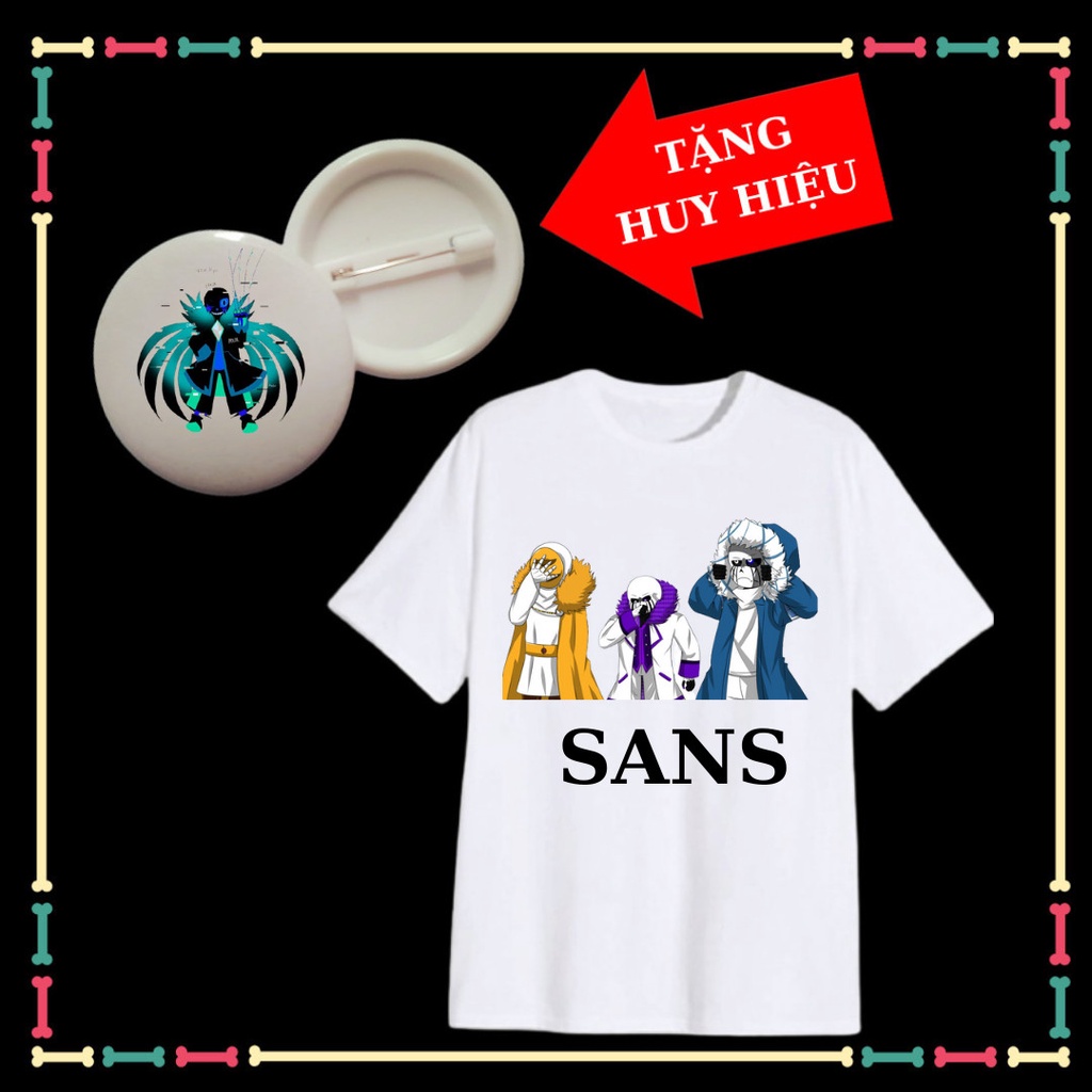 Áo thun bé trai Error 404, Error 505 Sans siêu ngầu, tay ngắn, đủ size áo, kèm huy hiệu Sans