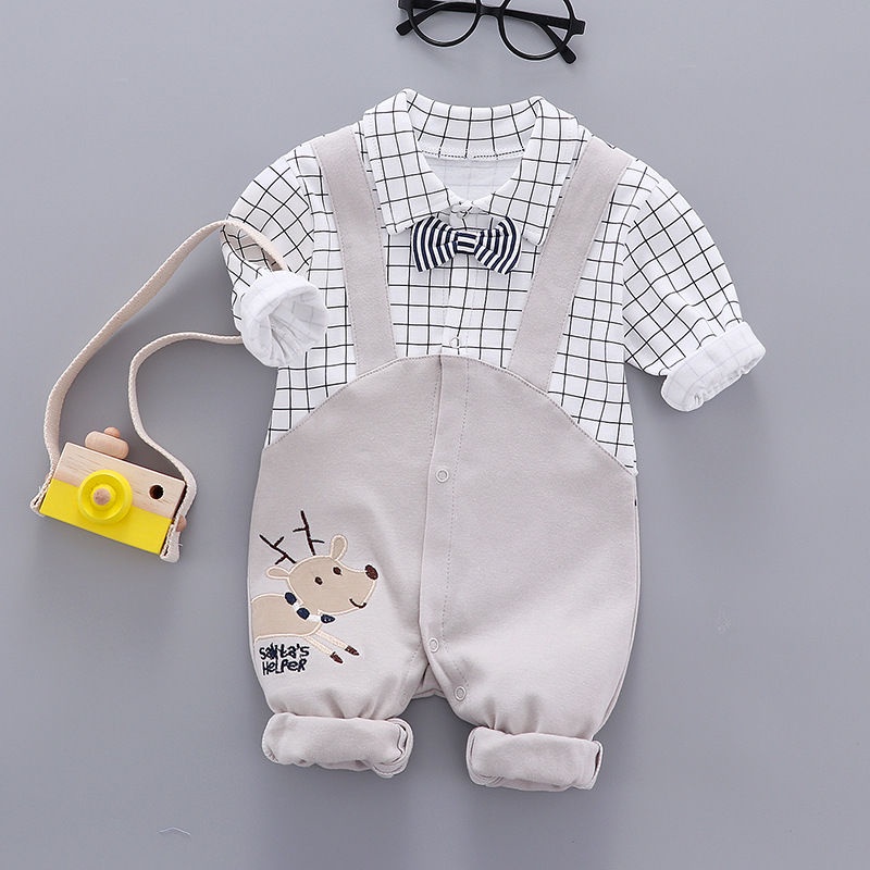 Trẻ em một mảnh dài tay Romper Đồ ngủ cotton dễ thương Quần áo sơ sinh nam và nữk