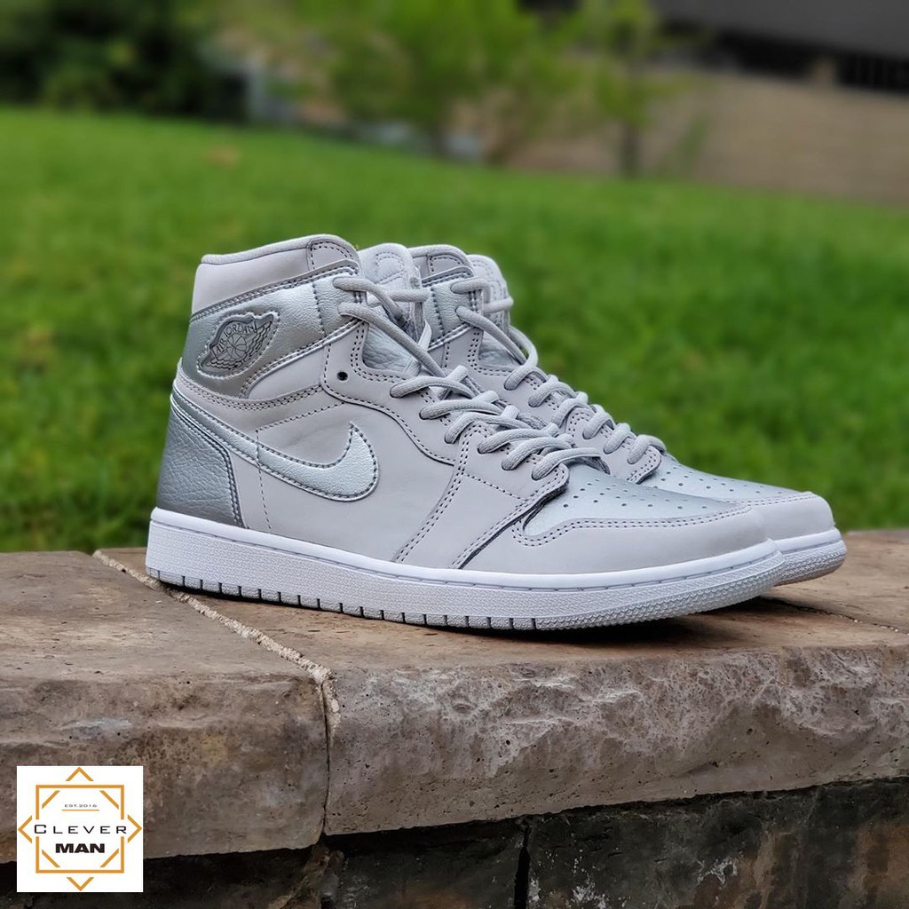 Giày thể thao AIR JORDAN 1 CO Japan Neutral Grey (2020) xám bạc cao cổ