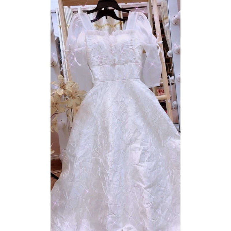 ĐẦM GẤM PHỐI TAY VOAN SIÊU XINH  ( ảnh và video thật 1000%)