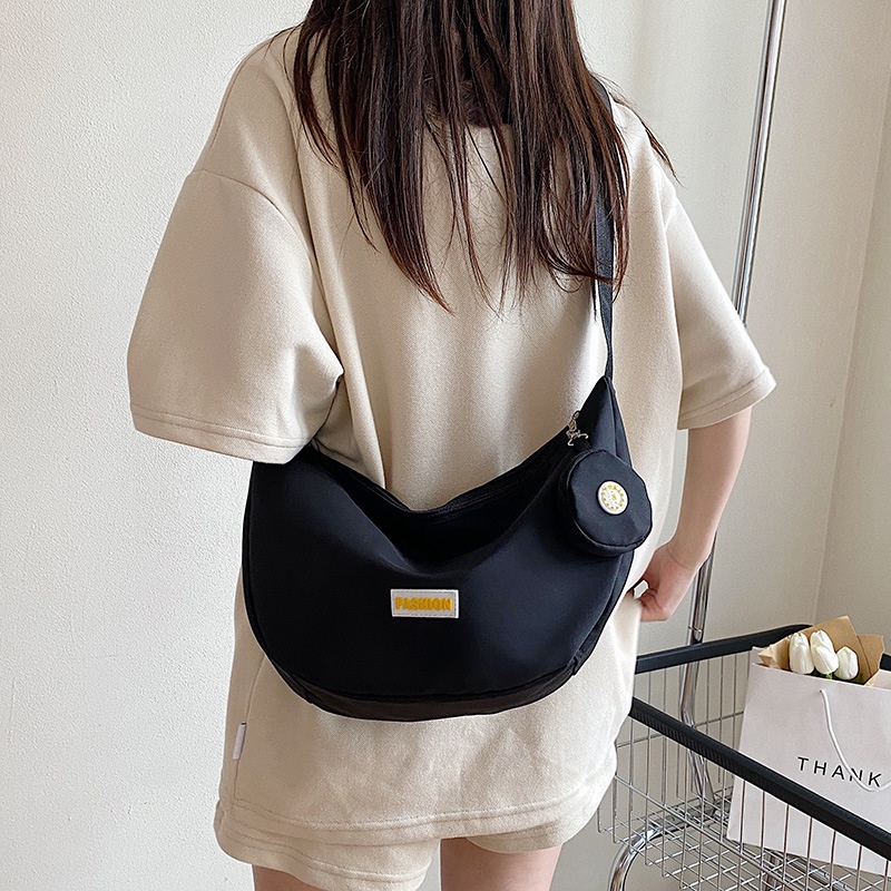 Túi Xách Đeo Vai Bằng Vải Bạt Chống Nước Sức Chứa Lớn Thời Trang Mùa Hè 2022 Phong Cách Nhật Bản Cho Nữ