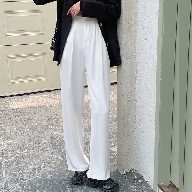 Quần tây ống rộng cạp cao dáng dài 100cm tôn dáng,chất vải ruby mềm,cõ dãn nhẹ,cạp chun phía sau | BigBuy360 - bigbuy360.vn