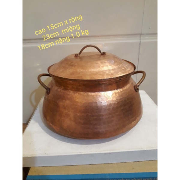 Nồi nẩu bằng đồng đỏ gò thủ công