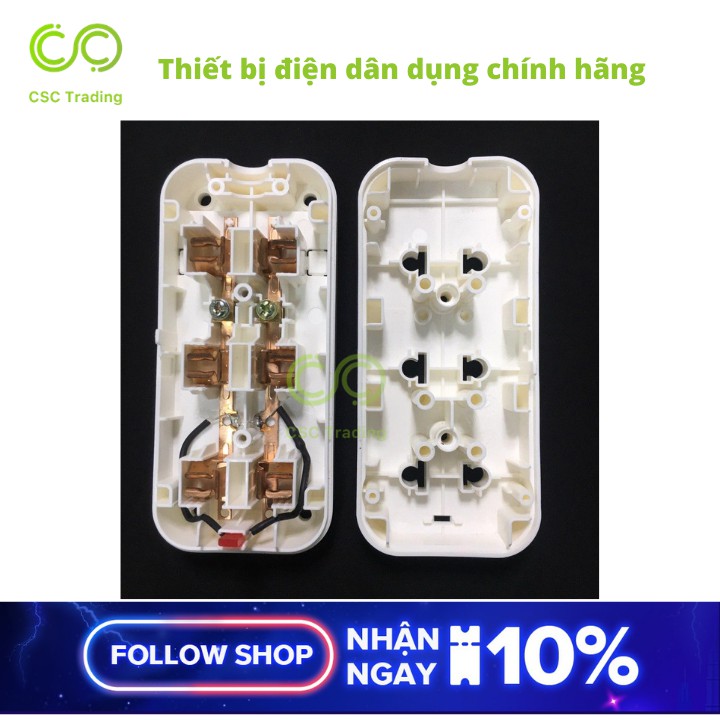 Ổ Cắm Điện Mini Gongniu 3 Ổ – 10A/250/2500W – Trắng – Chính Hãng - 103