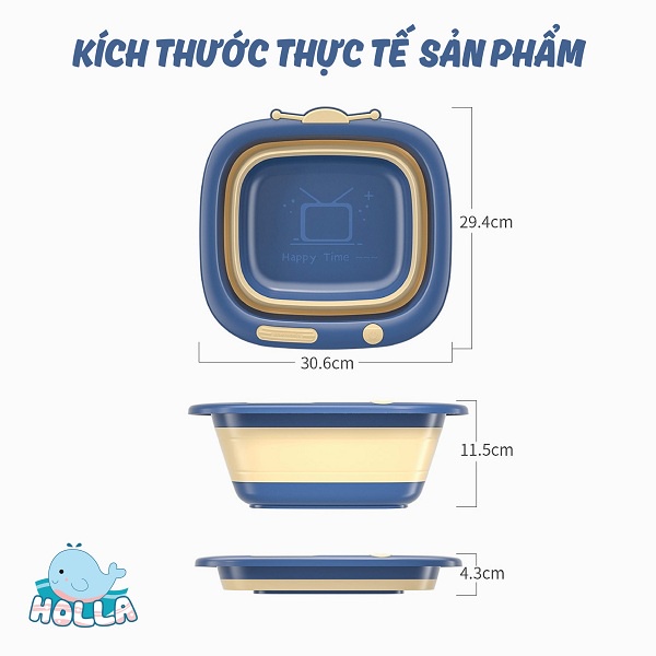 THAU/ CHẬU RỬA MẶT CHO BÉ GẤP GỌN HÌNH TIVI - HOLLA